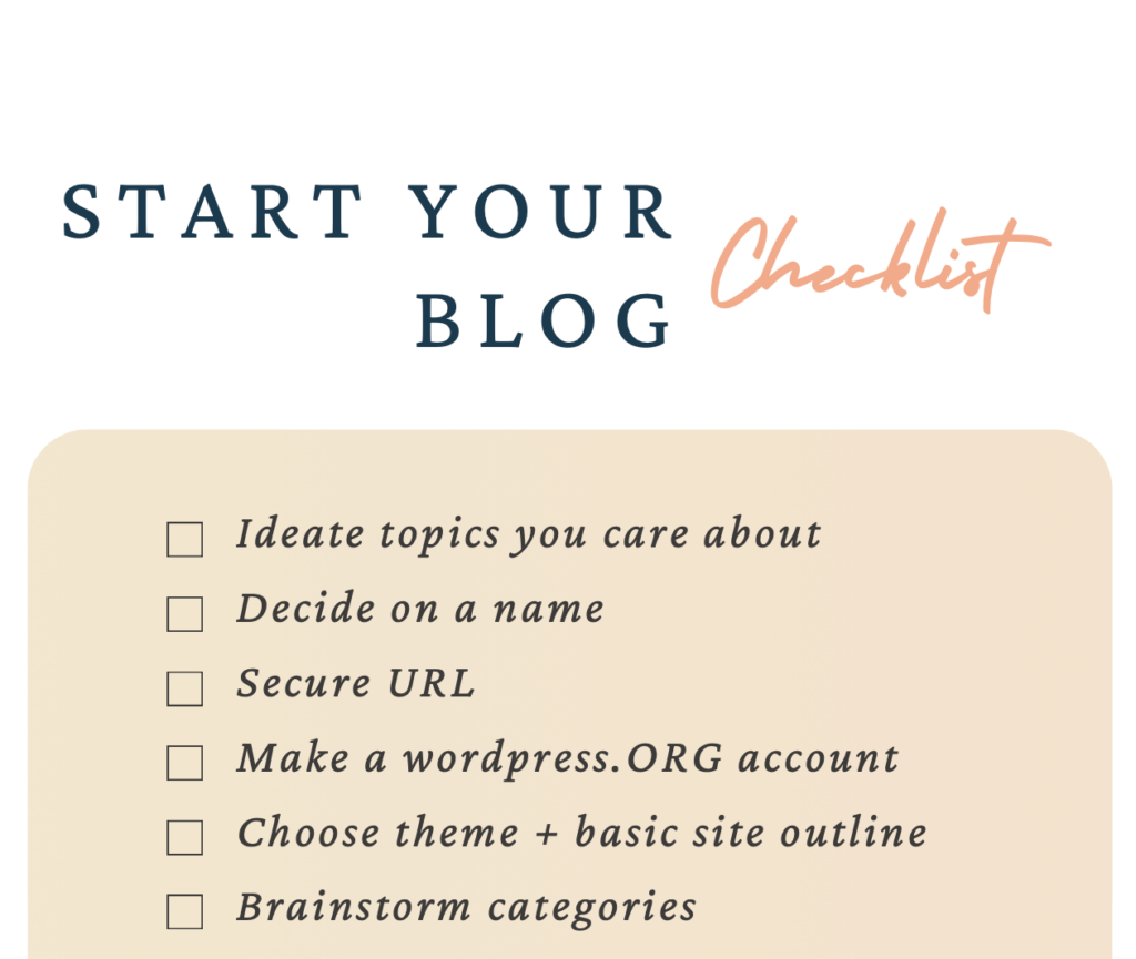 Thumbnail: Start your Blog 2025 Free Checklist from Fighting40.ca